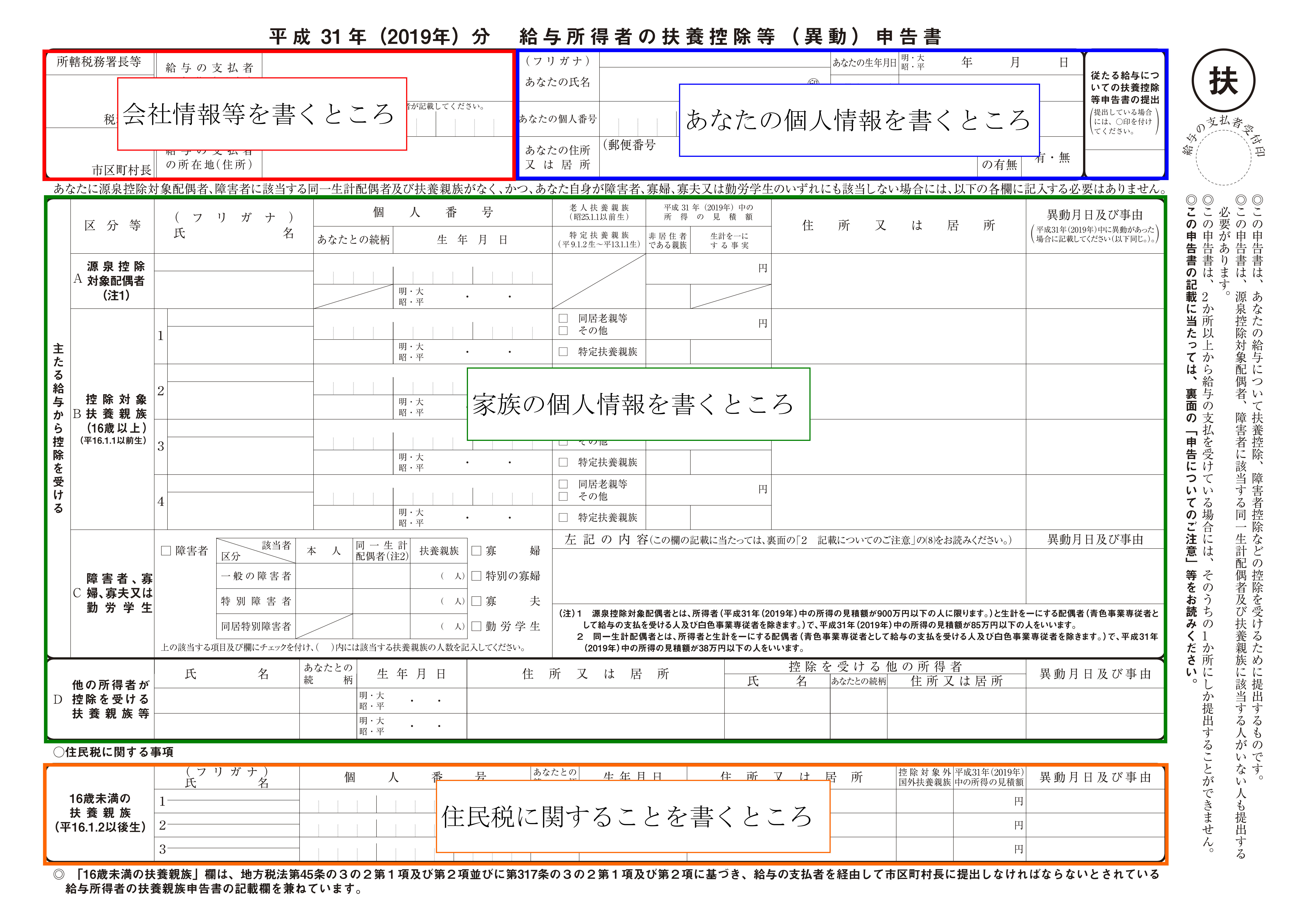 2019年版 扶養控除等申告書の書き方を記入例つきで税理士が解説